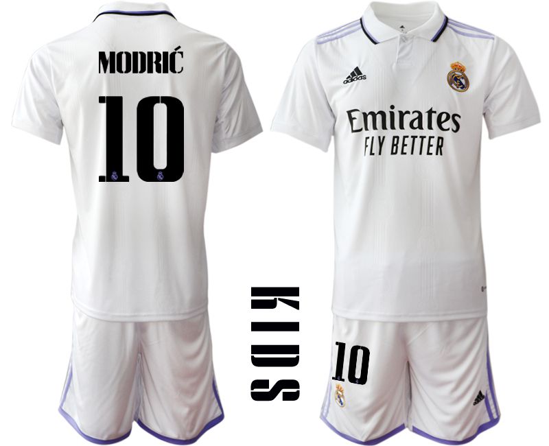 Youth 2022-2023 Club Real Madrid home white #10 Soccer Jersey